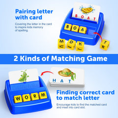 LIWIN LET'S GO letter cubes 12-pack for spelling and memory.