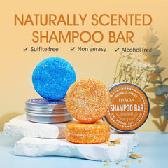 LIYALAN shampoo bar lather demonstrates rich bubbles for cleansing.