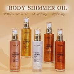 LIYALAN Shimmer Body Oil swirl on skin enhances luminous shimmer