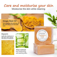 LIYALAN soap shown with a foaming net for rich lather.