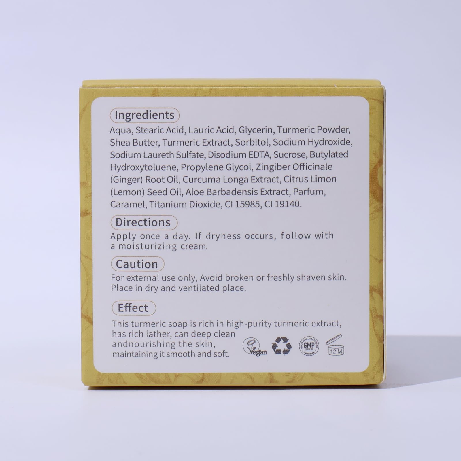LIYALAN turmeric soap bar supports gentle cleansing for sensitive skin.
