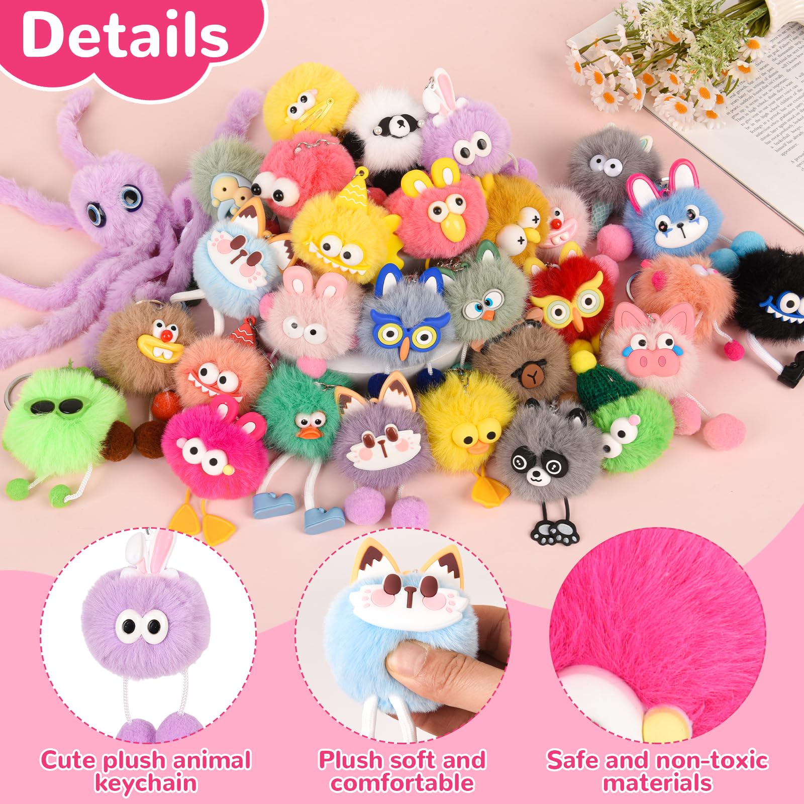 LiYiQ plush keychain hypoallergenic material ensures safe daily use.
