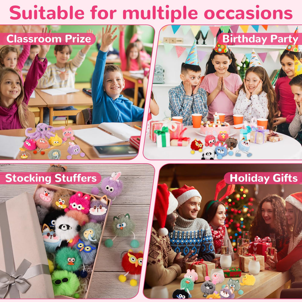 LiYiQ plush keychain party favors great for goodie bags and celebrations.