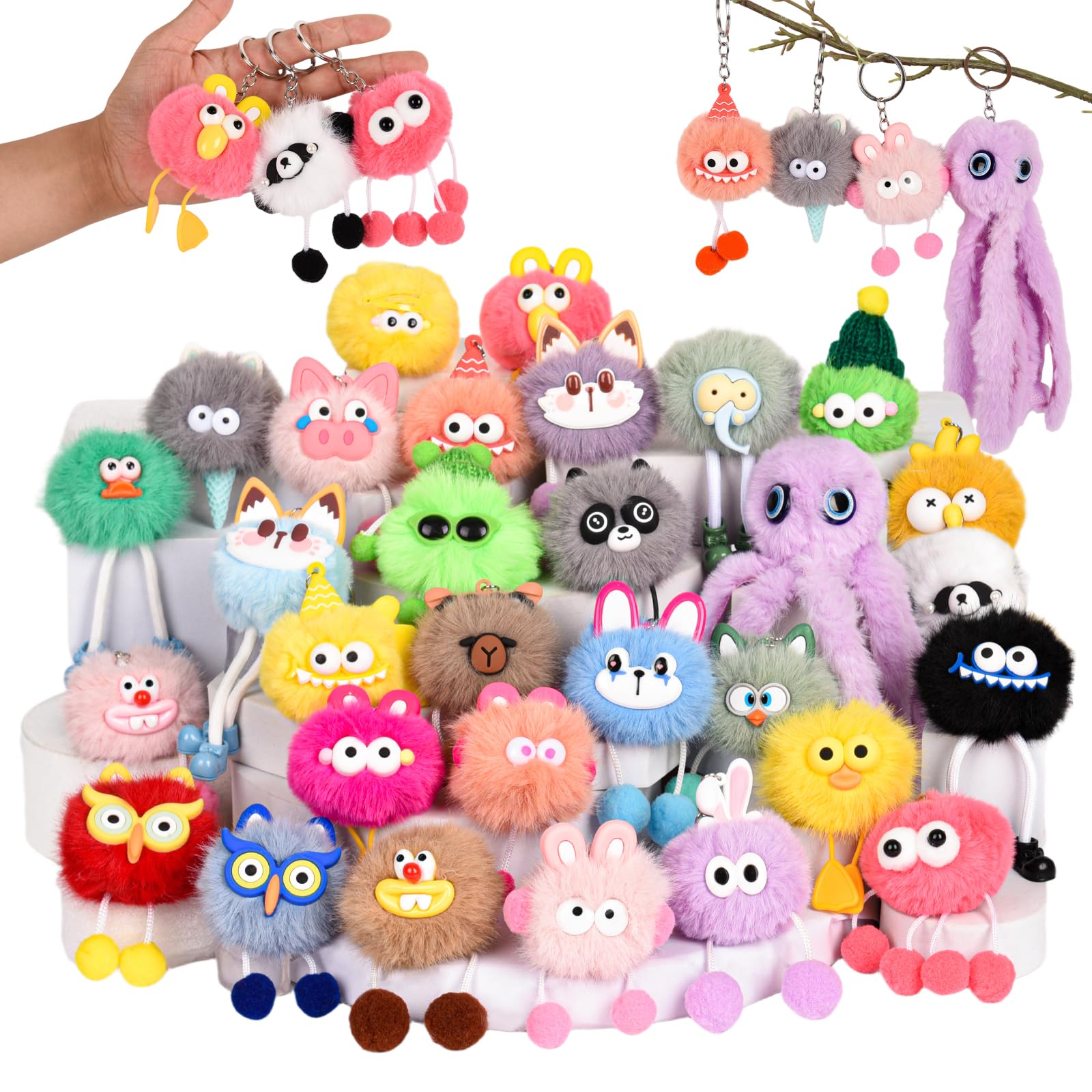 LiYiQ plush keychain variety styles showcased for versatile sharing and personalization.
