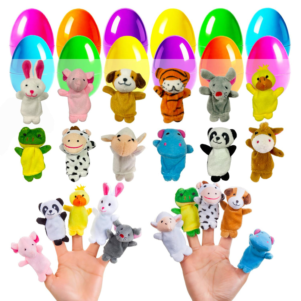 LIYROIUB Easter egg with animal finger puppet, ideal for interactive hunts.