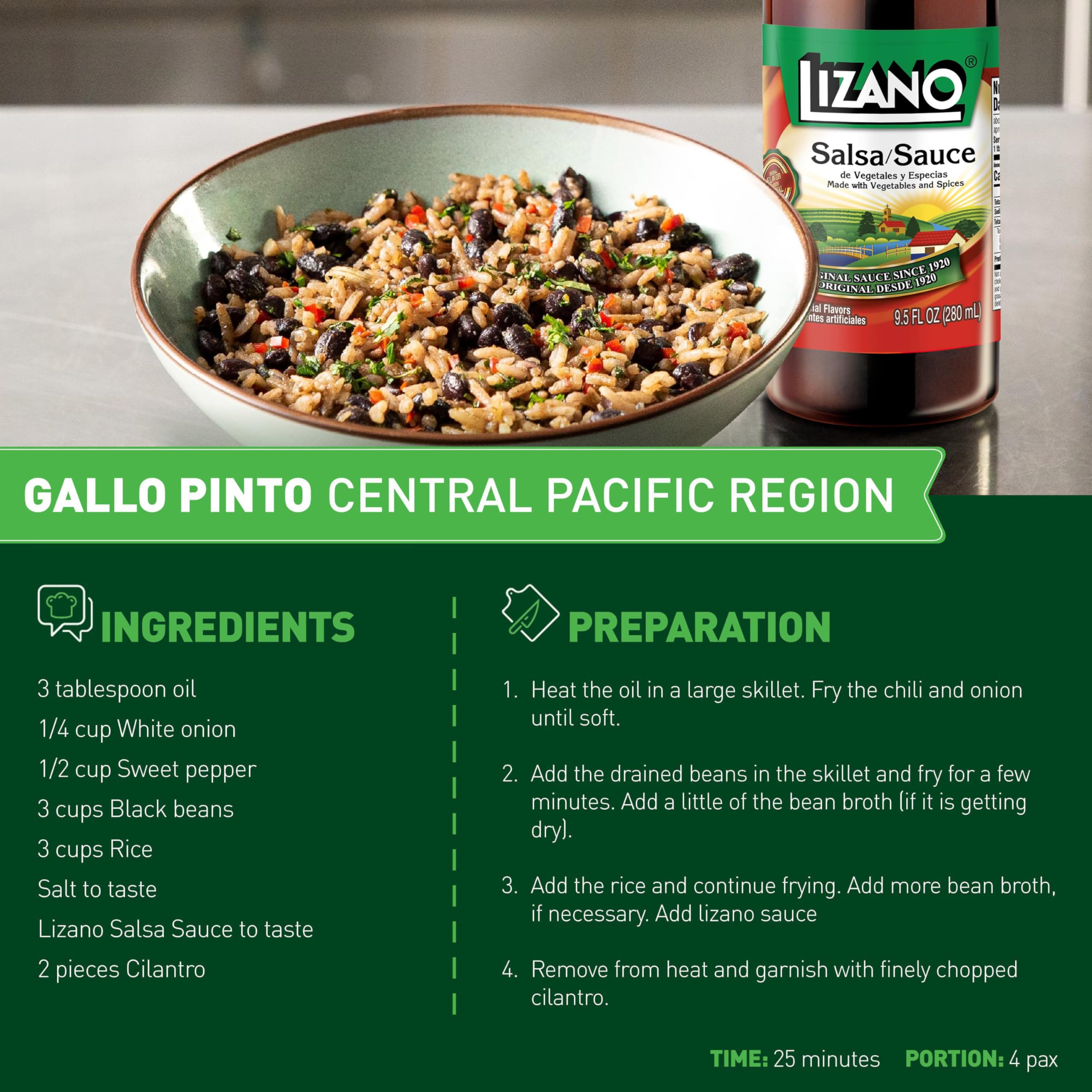 Lizano salsa tasting plate shows a balanced tangy profile for meals.