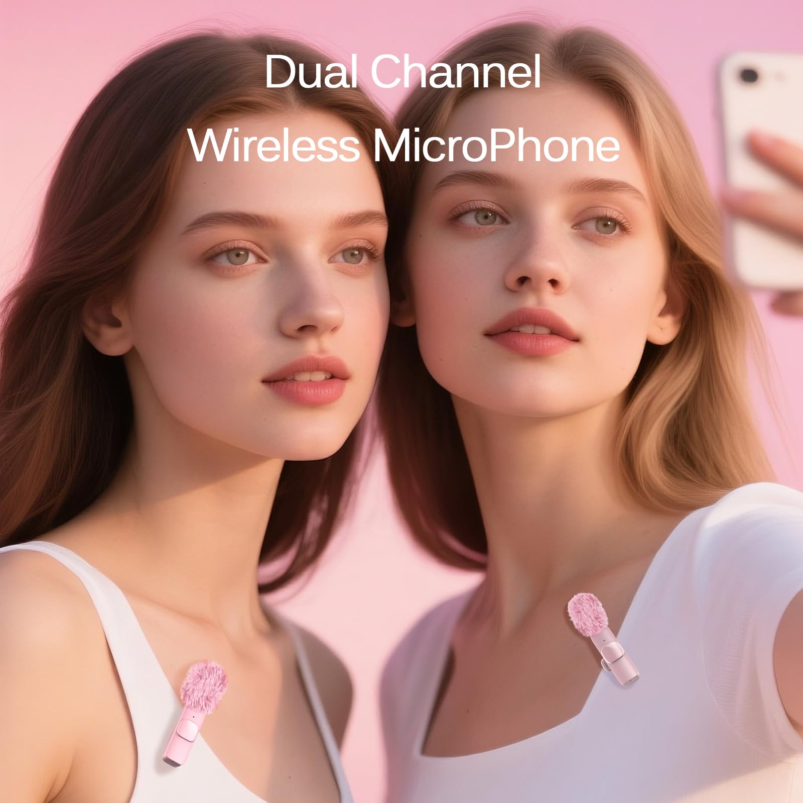 LIZHUZHONG lavalier mic with wind muff attached for clearer outdoor recordings.