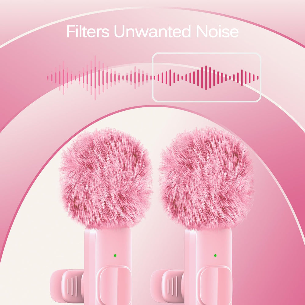 LIZHUZHONG two pink mics shown side by side for twin-clip setups.