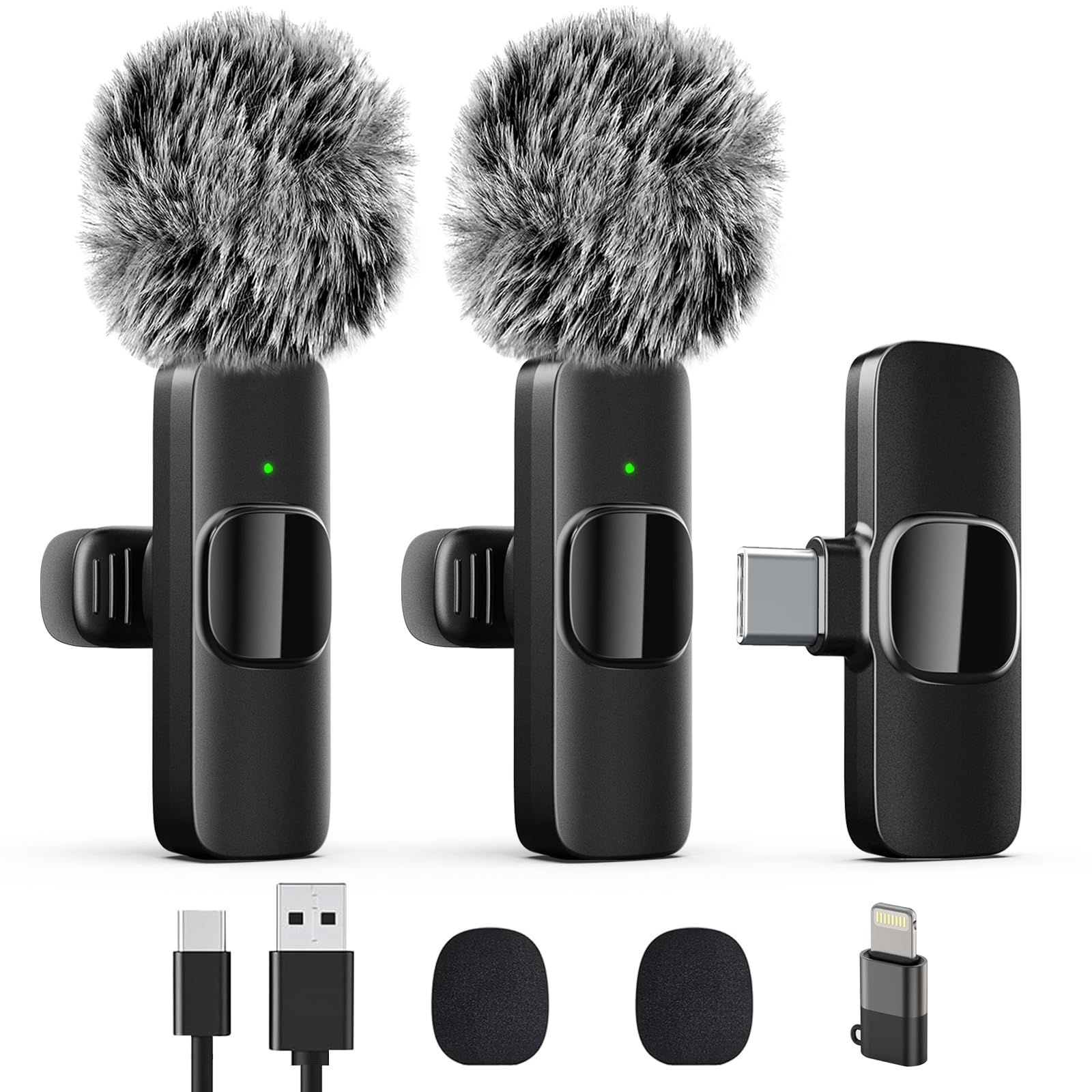 LIZHUZHONG wireless lavalier mic clip-on for hands-free filming and clear audio.