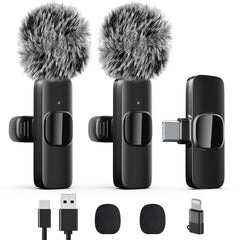 LIZHUZHONG wireless lavalier mic clip-on for hands-free filming and clear audio.