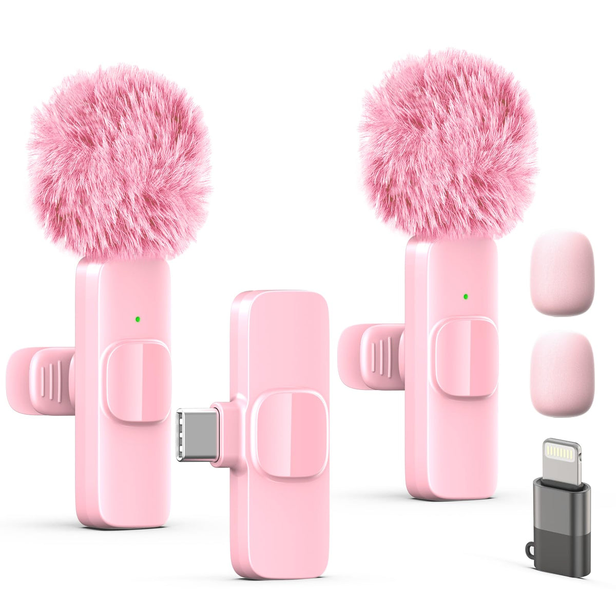 LIZHUZHONG wireless lavalier mic on a collar delivers crisp audio for on-the-go filming.