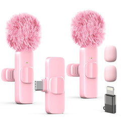 LIZHUZHONG wireless lavalier mic on a collar delivers crisp audio for on-the-go filming.