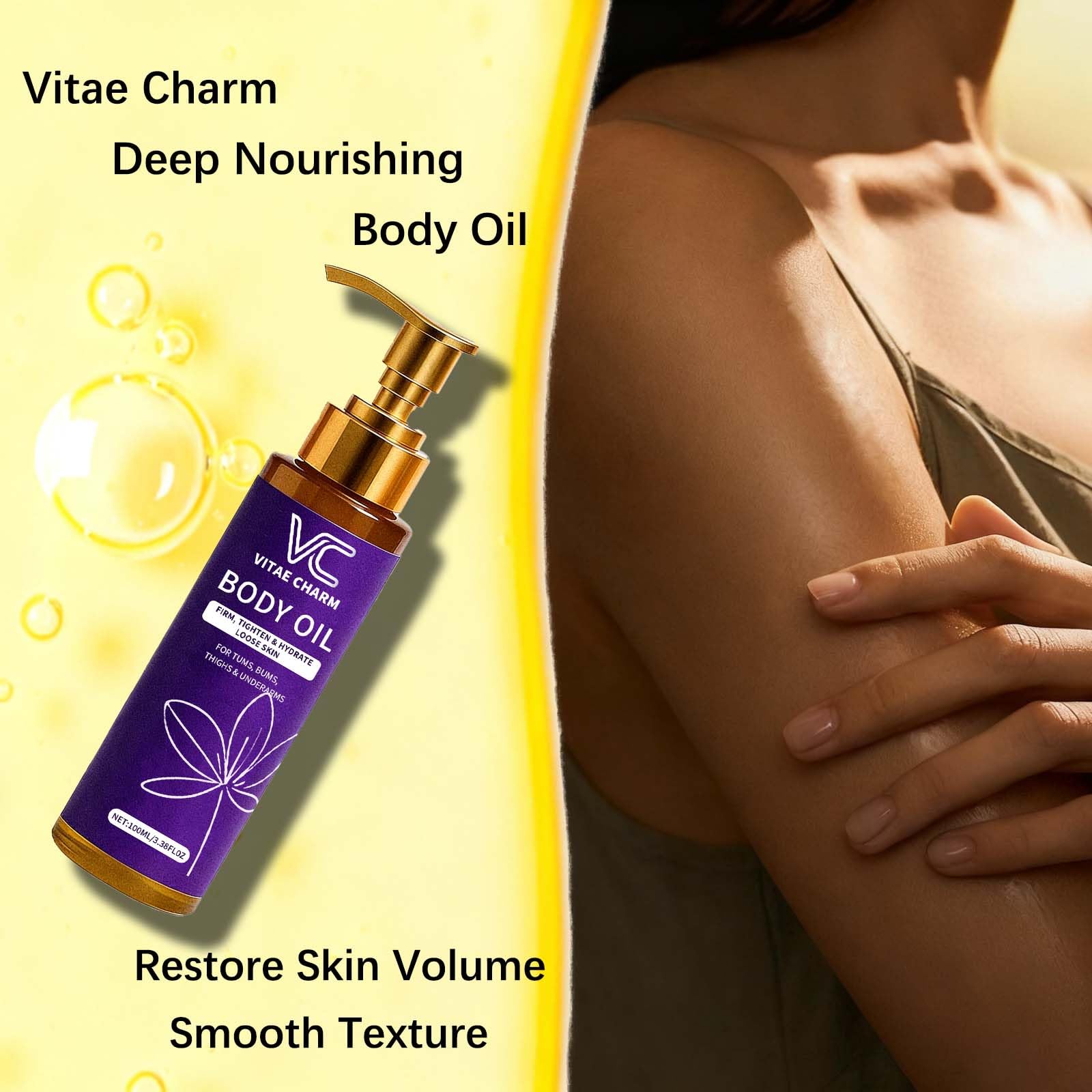 LJOQM Vitae Charm skin texture application demonstrates smoothing, firming-like benefits.