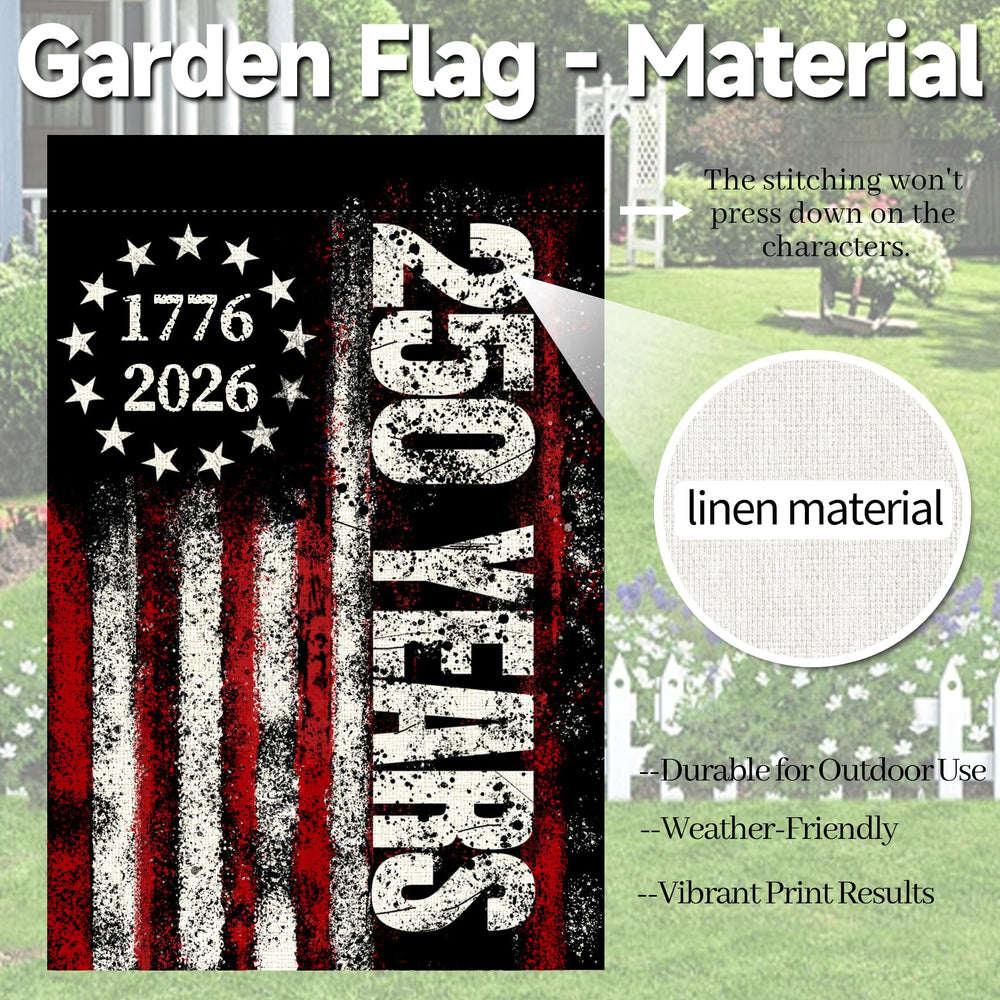 LJSCQF 1776–2026 commemorative design with distressed stripes and stars.