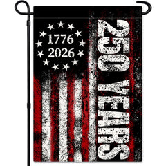 LJSCQF 250th Anniversary flag, front view, bold 1776–2026 design for outdoor display.