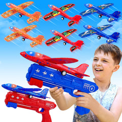 LJZJ 6-pack airplane launcher kit ready for outdoor play and creative flights.