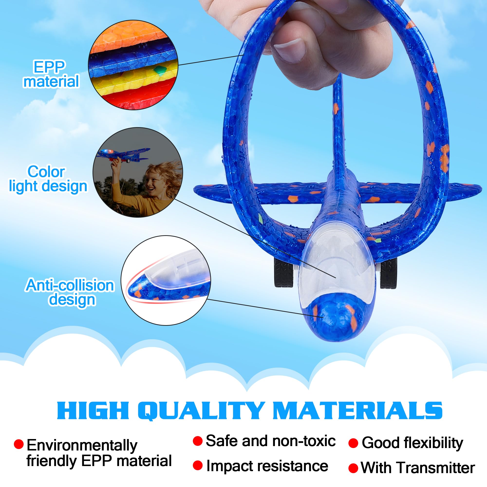 LJZJ dual-launcher setup enables hand throw or launcher-assisted flights.