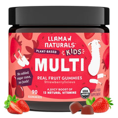 Llama Naturals Kids Multivitamin bottle for easy daily use and routine.