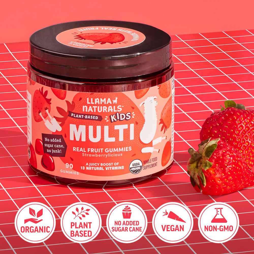 Llama Naturals helps picky eaters enjoy daily nutrients with strawberry flavor.