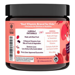 Llama Naturals Kids Multivitamin strawberry gummies for tasty daily nutrients.