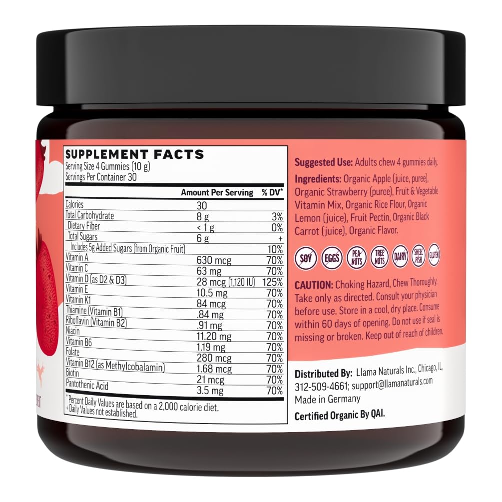Llama Naturals strawberry flavor close-up emphasizing taste appeal