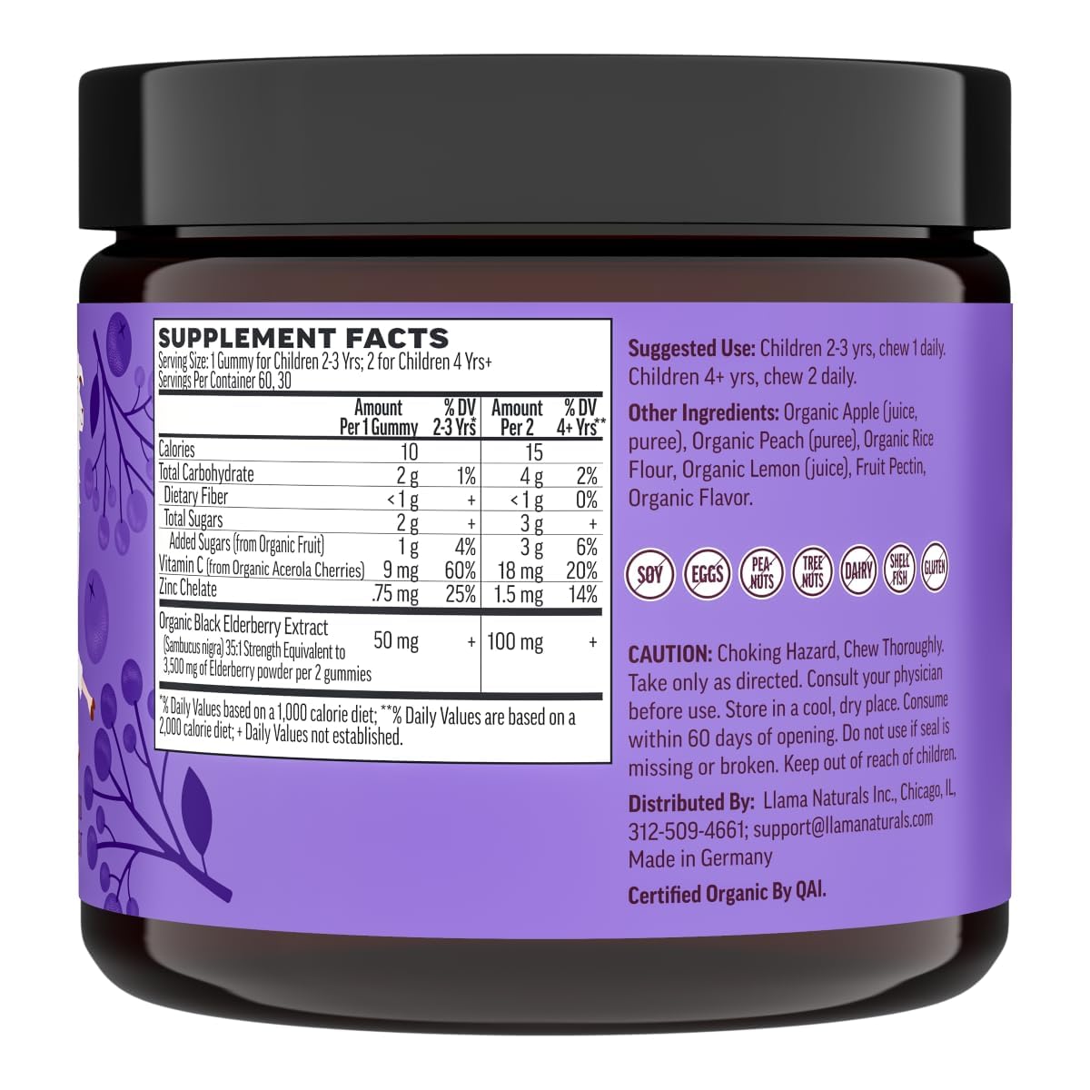 Llama Naturals soft chew vitamins for easy toddler consumption.