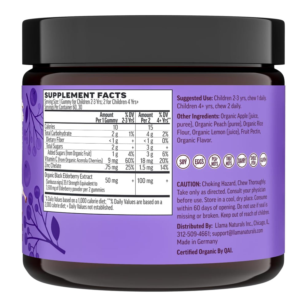Llama Naturals soft chew vitamins for easy toddler consumption.