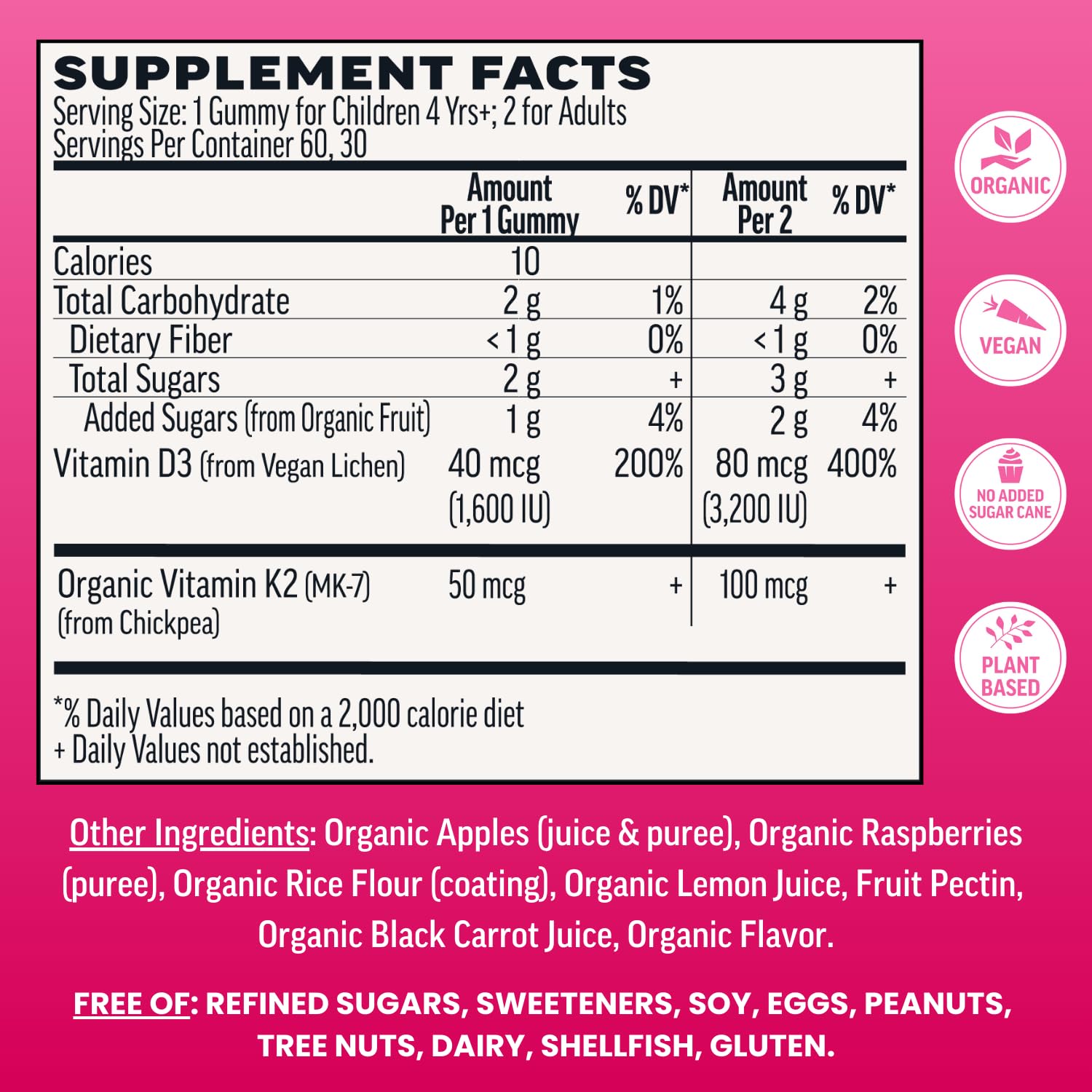 Llama Naturals vegan D3 from lichen shown in bright gummies for bone health support