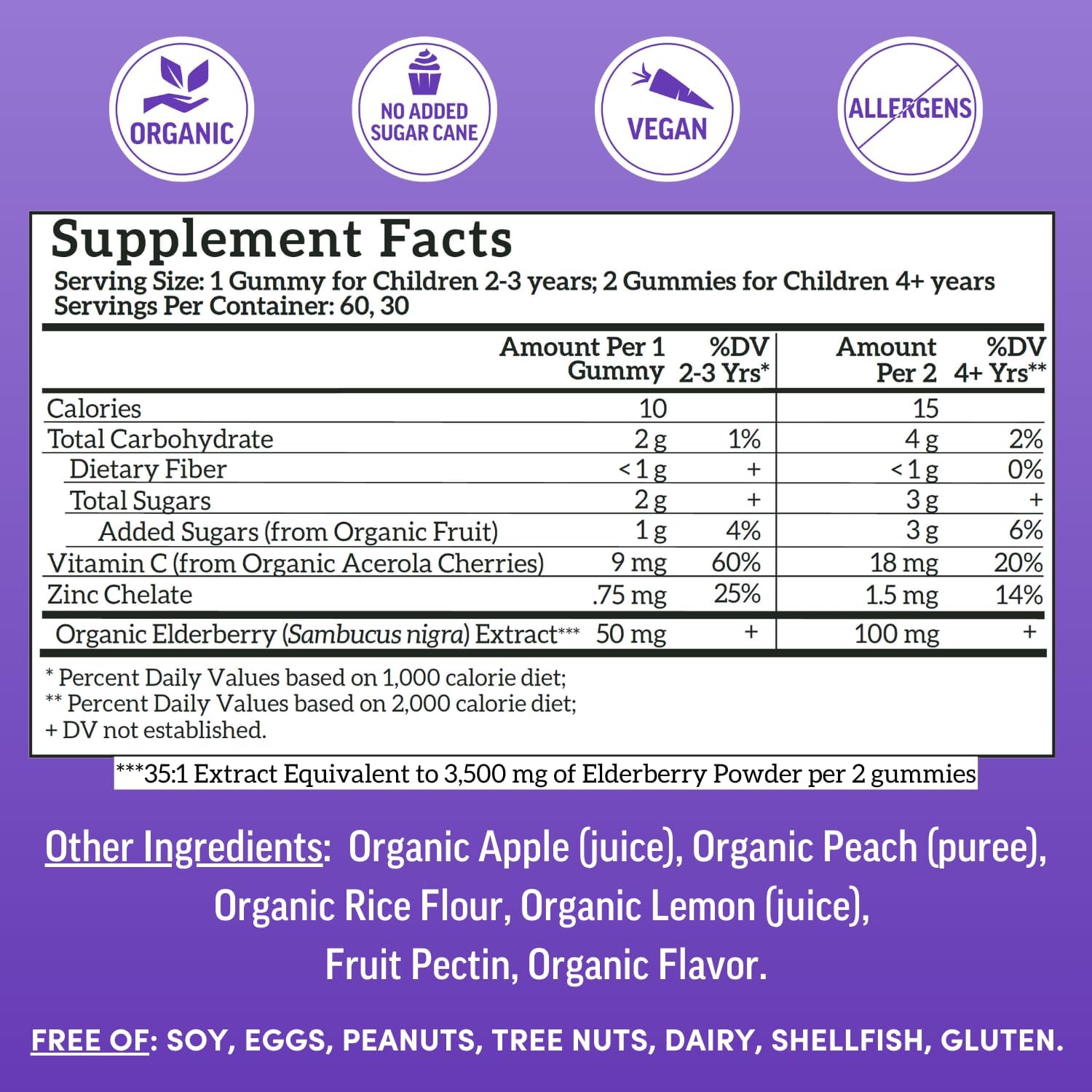 Llama Naturals vegan immune support gummies with vitamin C and zinc.