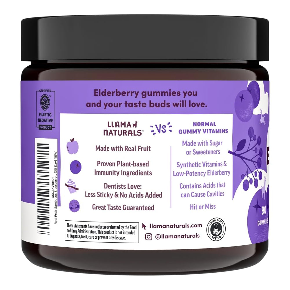 Vegan organic label on Llama Naturals packaging signaling allergen-free ingredients.