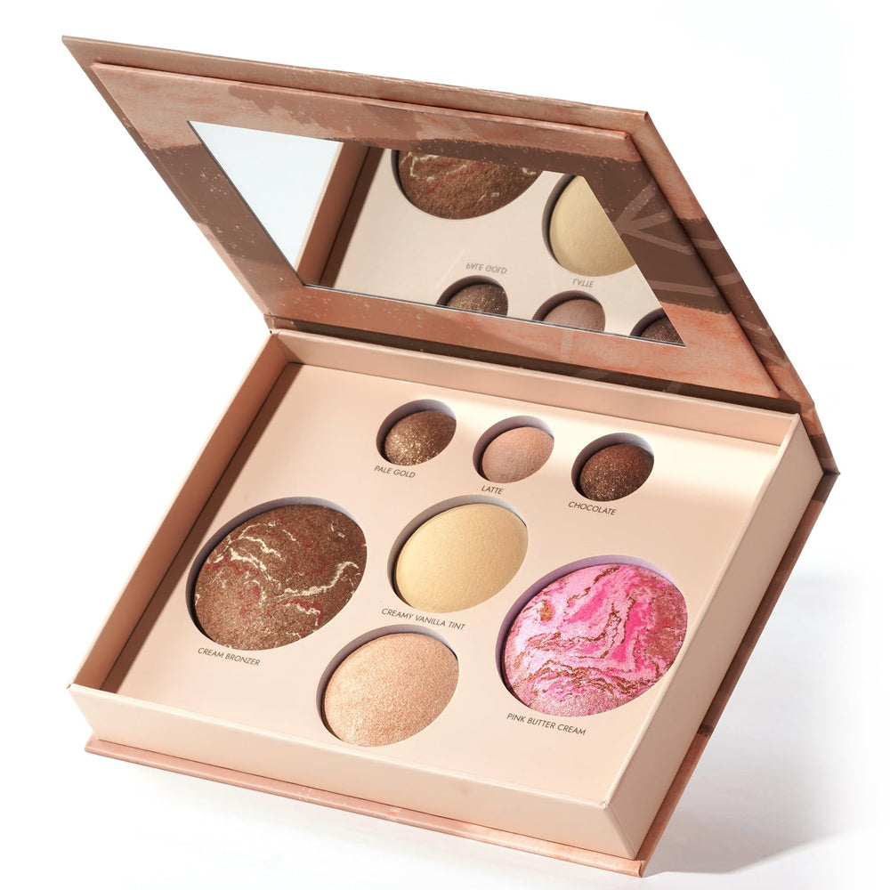 llasido Best Baked Face Palette neutral eyeshadow trio for versatile daytime looks.