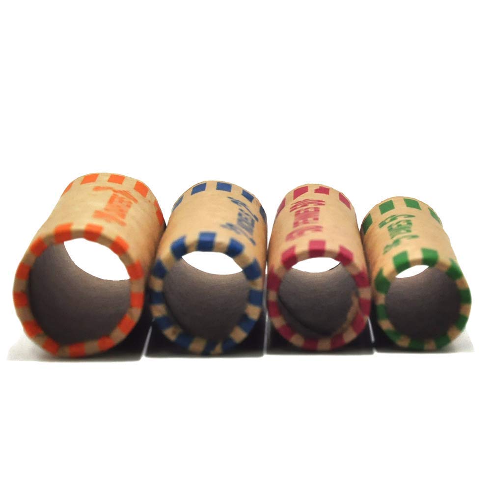 L LIKED kraft paper-wrapped coin wrappers protect rolls during transport