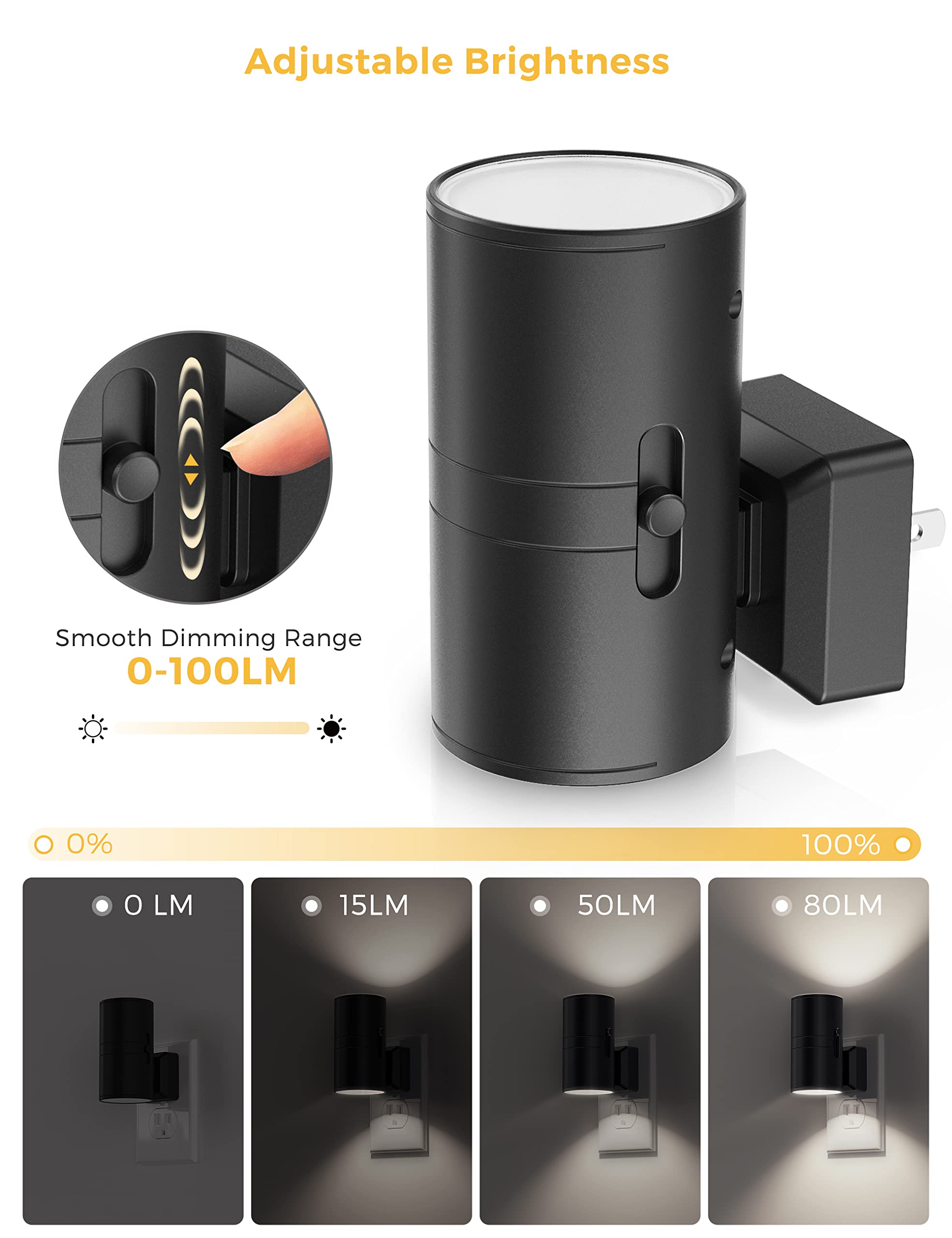 L LOHAS LED dusk-to-dawn sensor night light automatically on at night