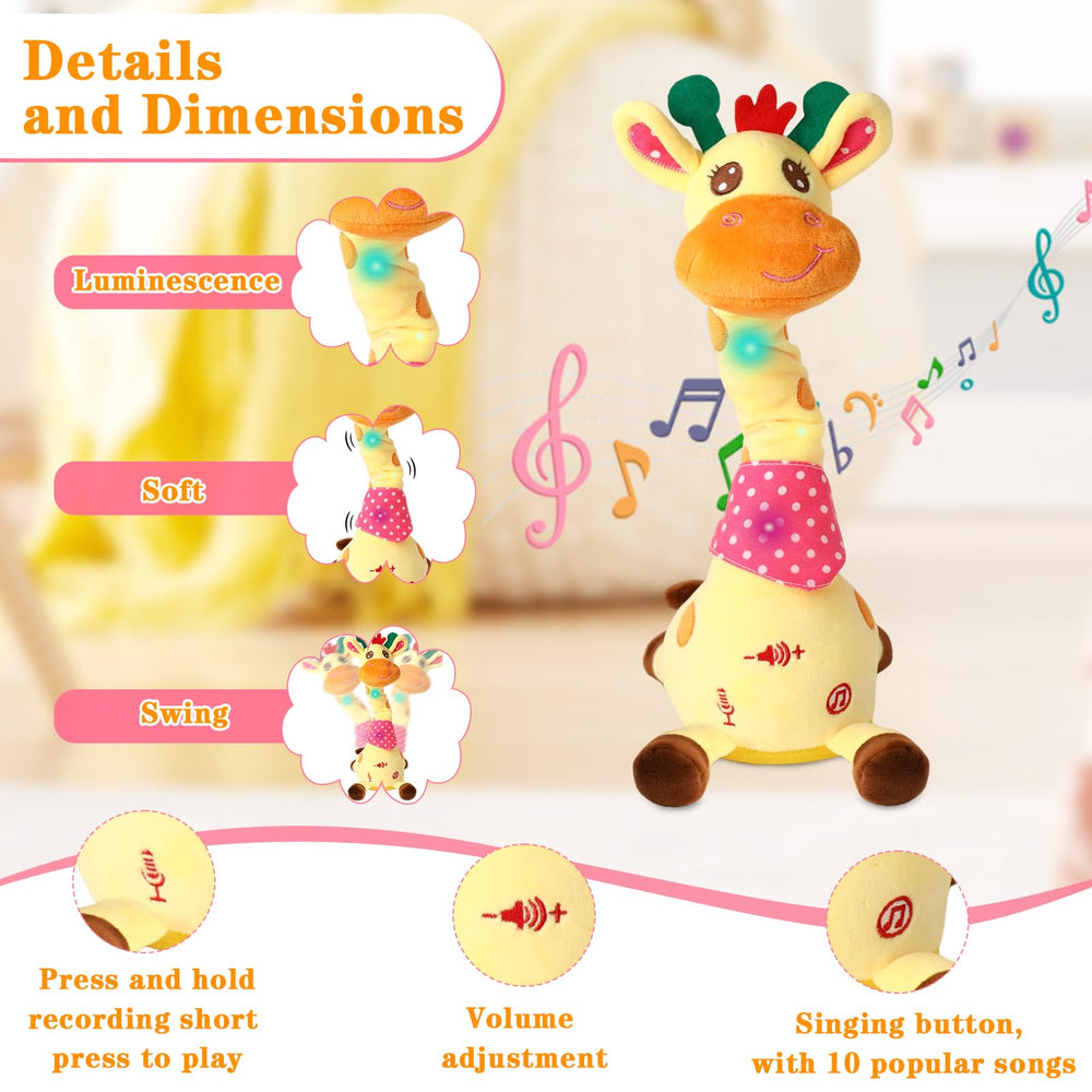 LLUKEME Birthday decor ideas featuring a dancing giraffe plush