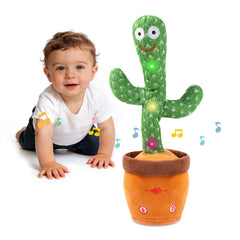 LLUKEME Talking Cactus Toy dances with bright lights to entertain babies