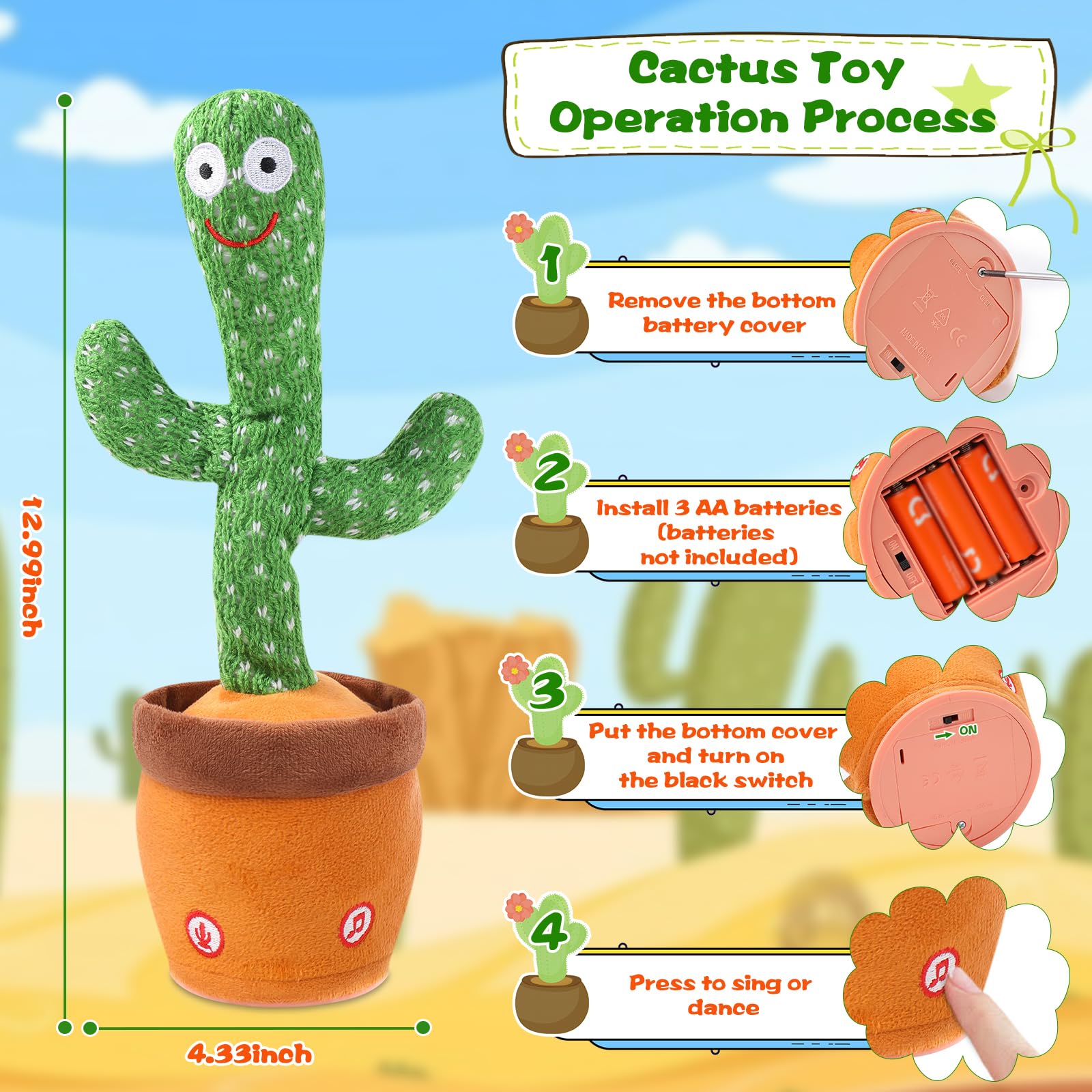 LLUKEME cactus toy fits as a cute decor piece for playrooms