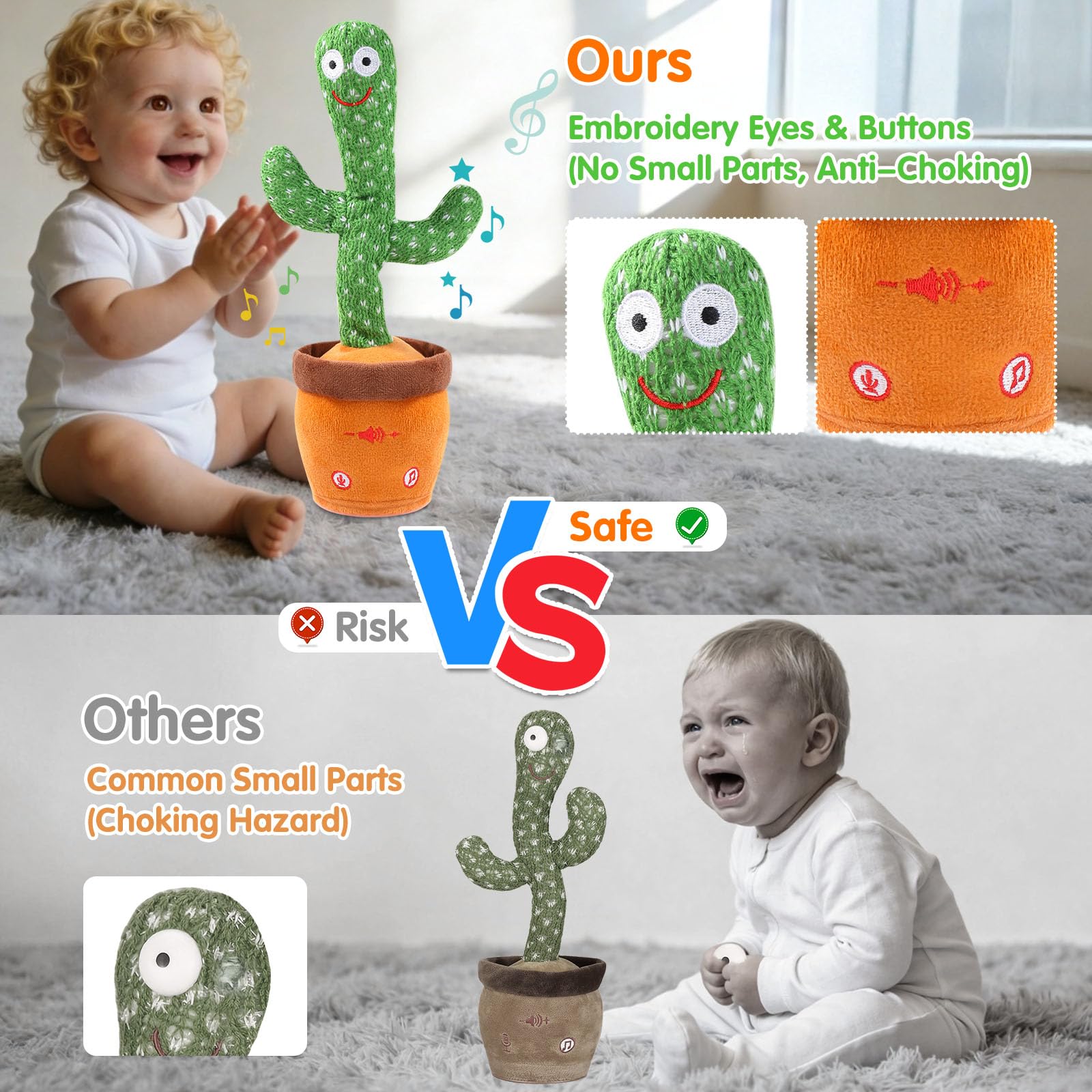 LLUKEME cactus toy sings 10 songs to spark movement and joy