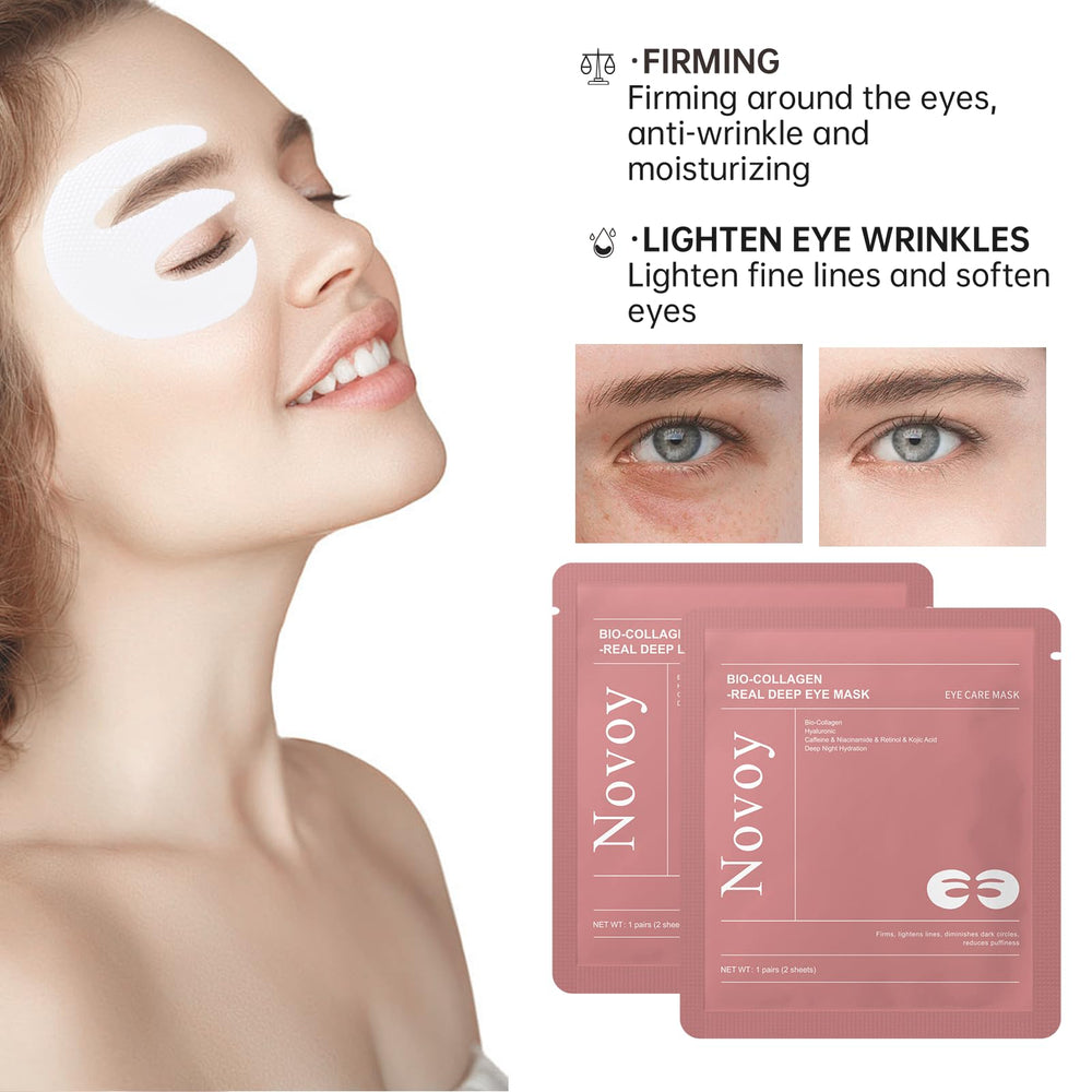 LLVYUO Novoy eye patches on hand show gel-like texture and coverage.
