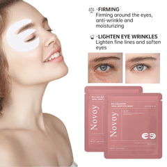 LLVYUO Novoy eye patches on hand show gel-like texture and coverage.