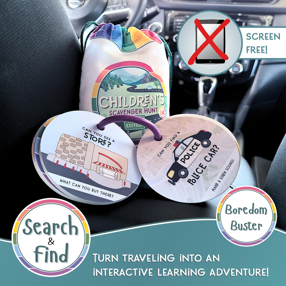 LMC Products Travel Edition scavenger hunt for kids encourages exploration during family trips