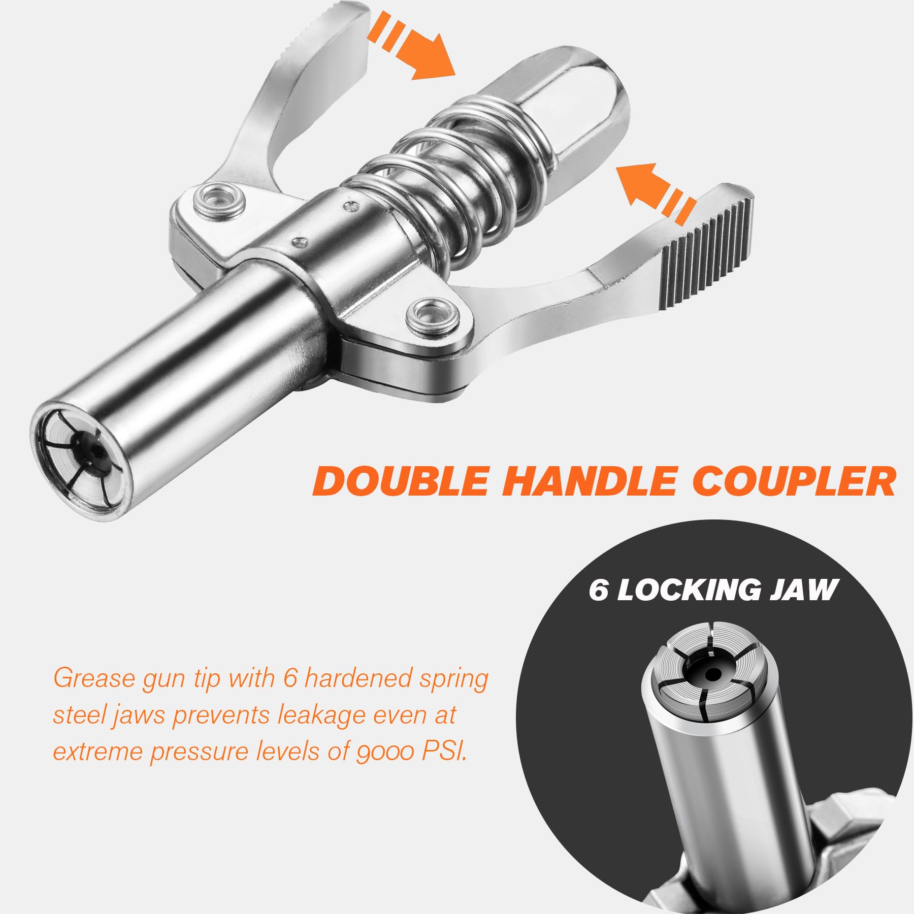 Lnchett grease gun pistol grip handle delivers all-day comfort.