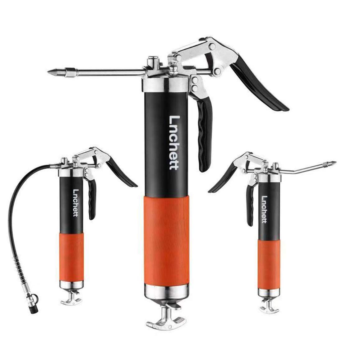 Lnchett grease gun towel and sharp nozzle for clean, precise application.