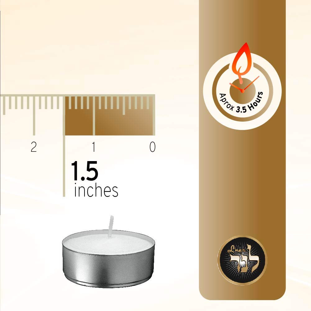 L'ner Tea Lights with disposable metal holder for easy cleanup.