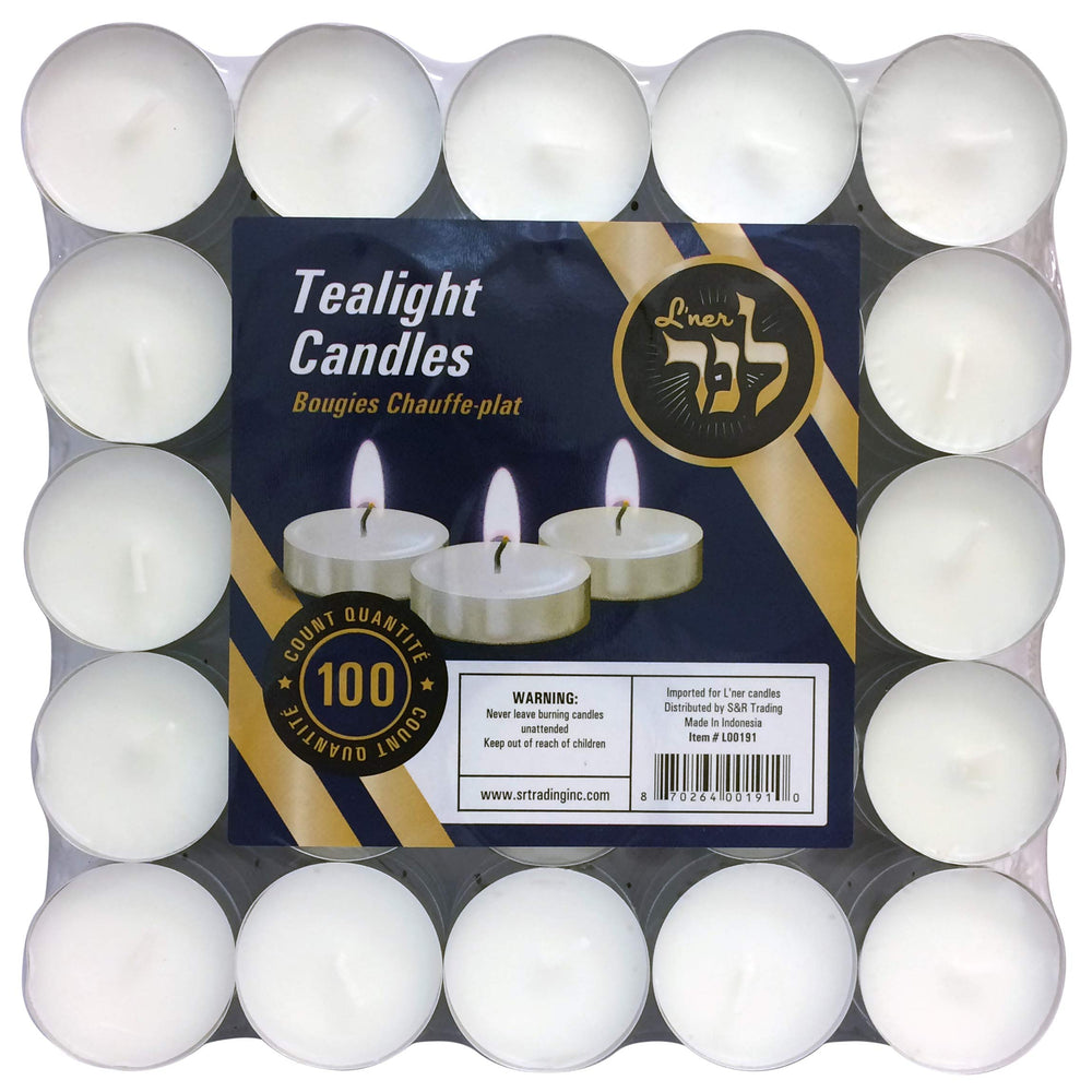 L'ner Tea Lights glow for outdoor party ambiance.