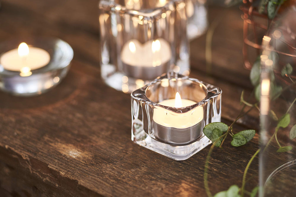 L'ner Tea Lights burn smokeless and drip-free to protect surfaces.