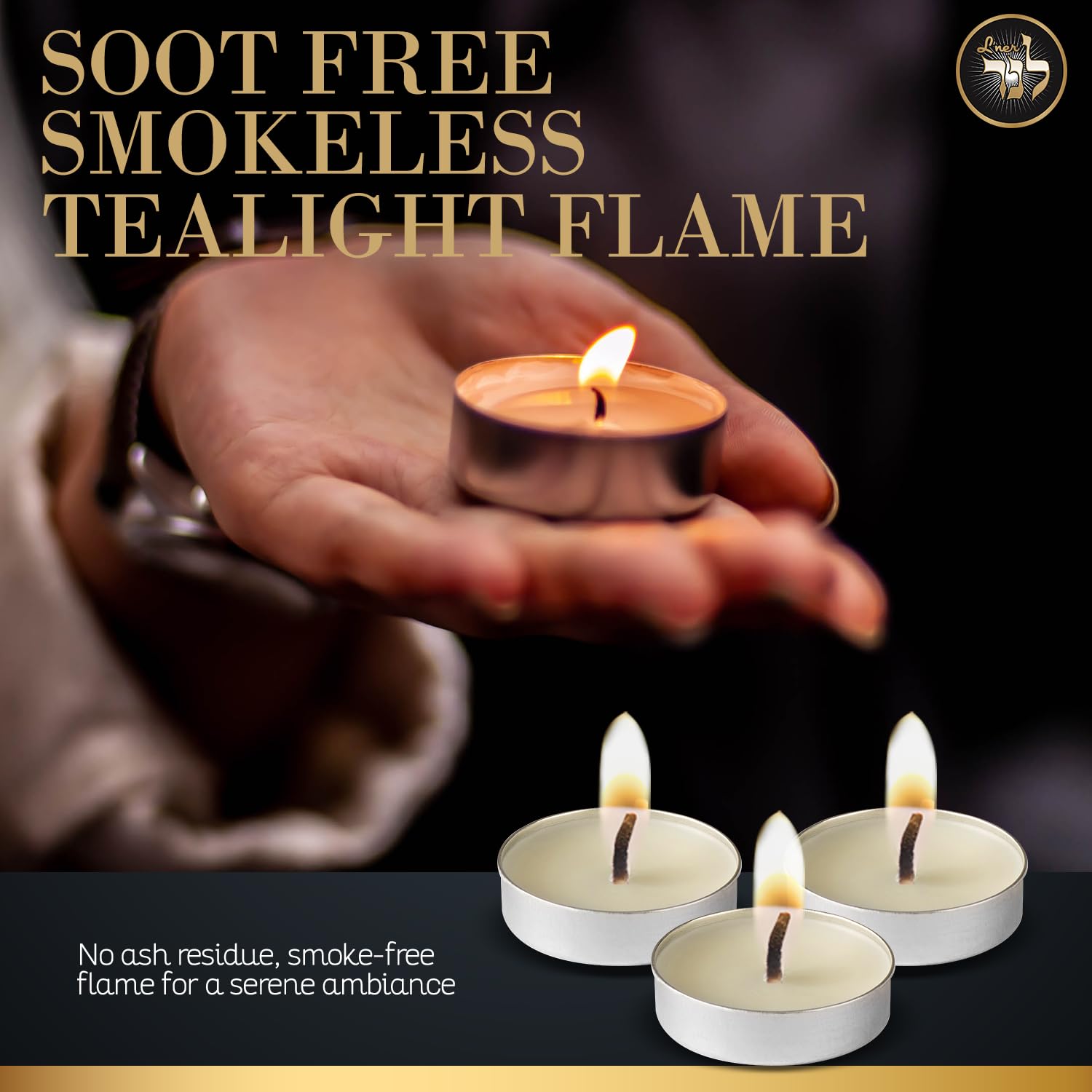L'ner tea light clean burn in a neat arrangement
