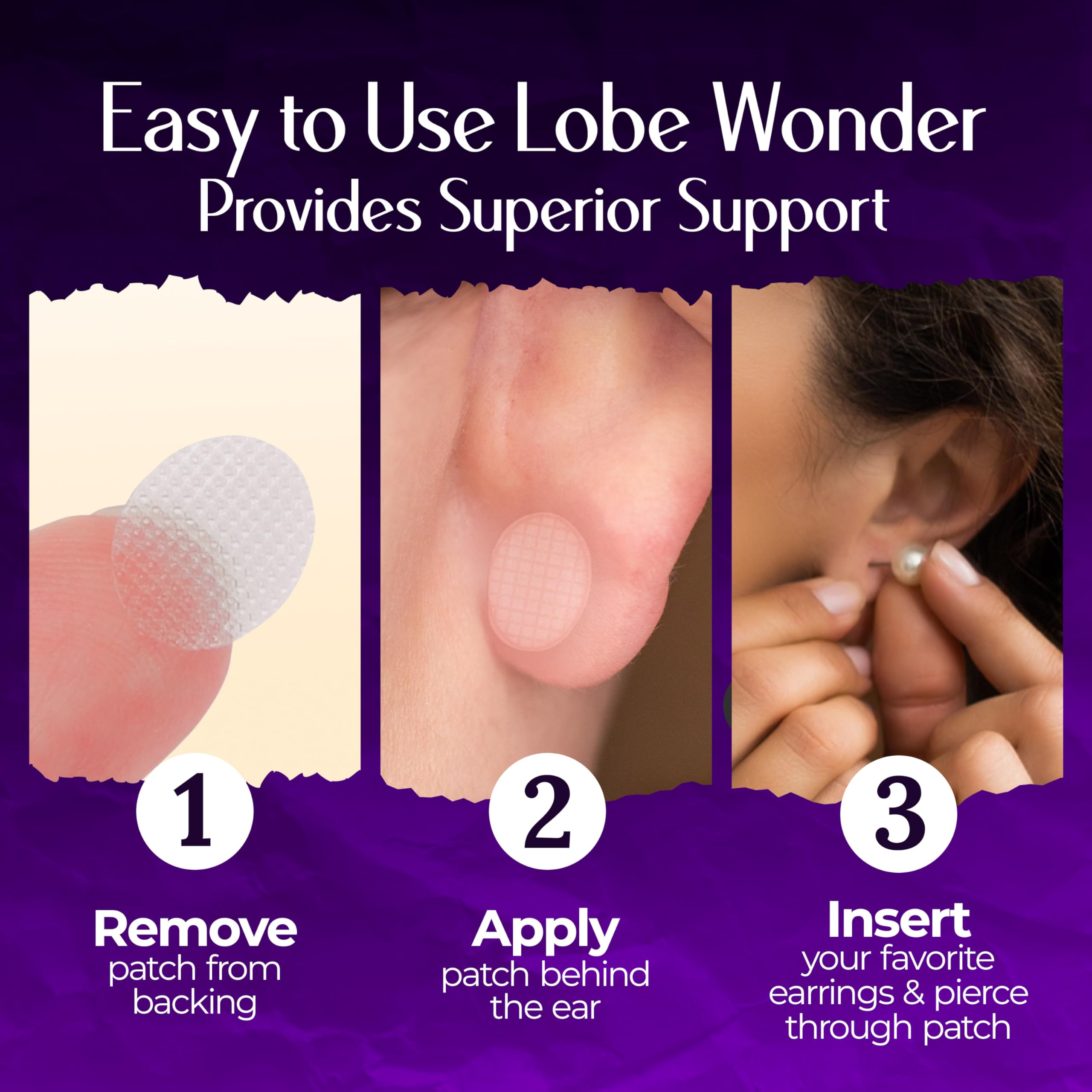 Lobe Wonder secure earring support patch stabilizing heavy earrings