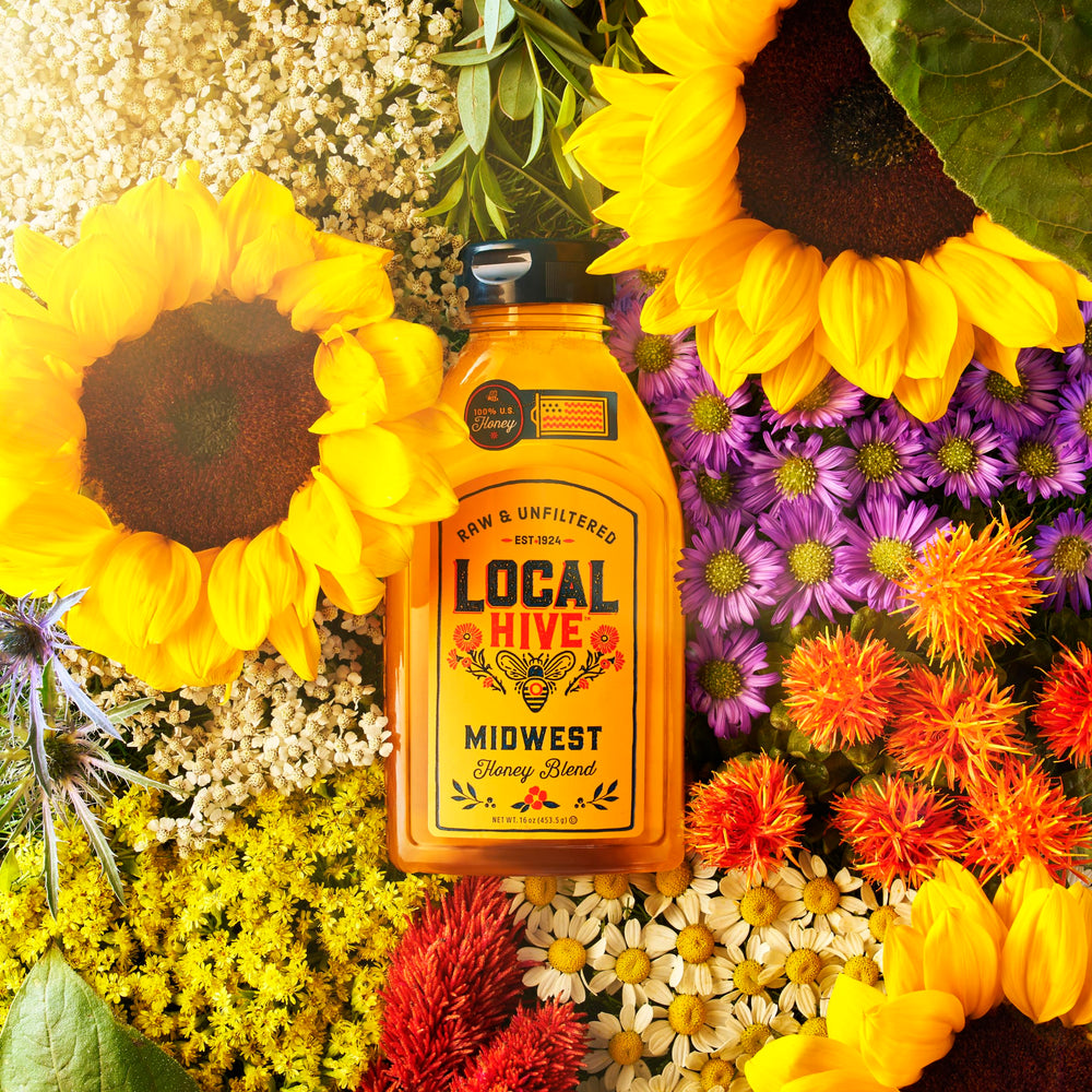 Local Hive Midwest Honey baking swirls suggest natural sweetness for baking.