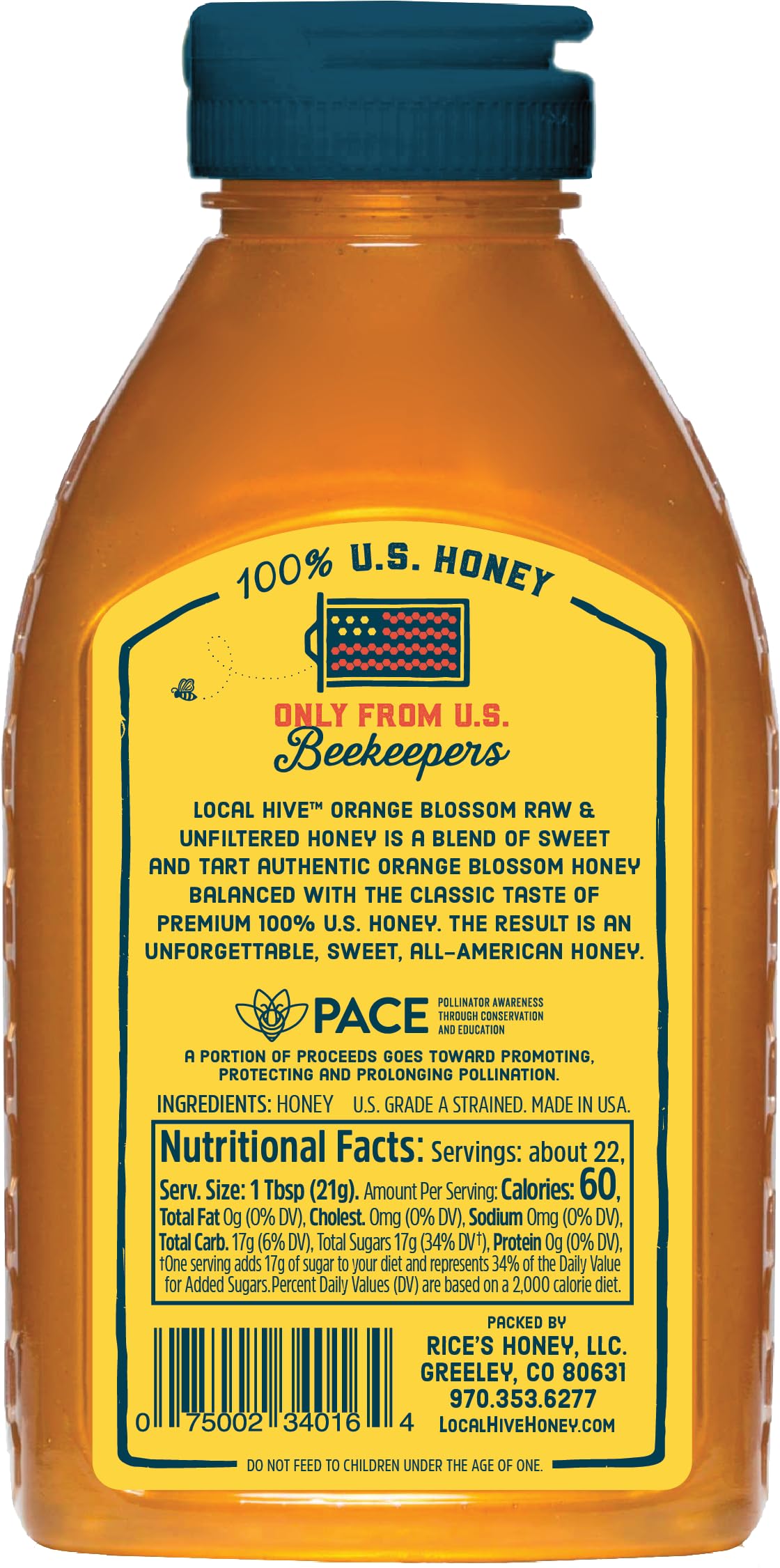 Amber Local Hive Orange Blossom Honey in a jar