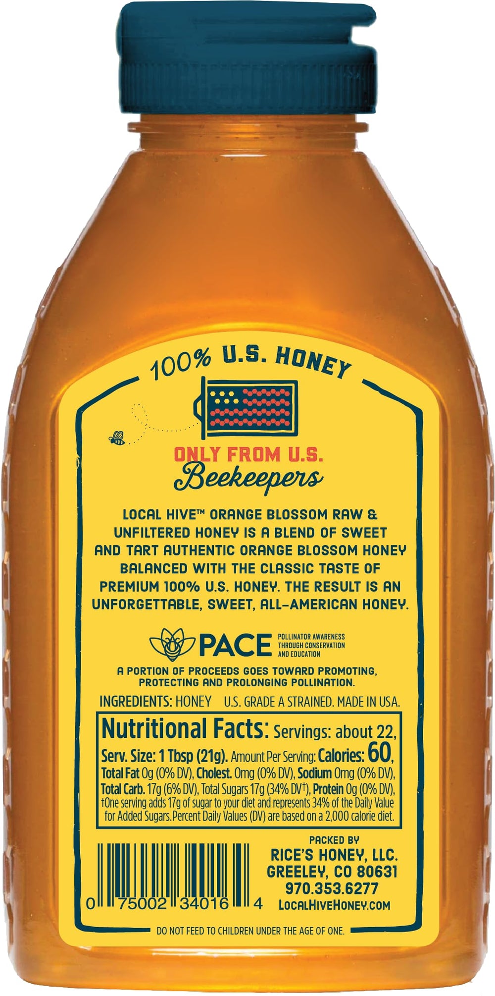 Amber Local Hive Orange Blossom Honey in a jar